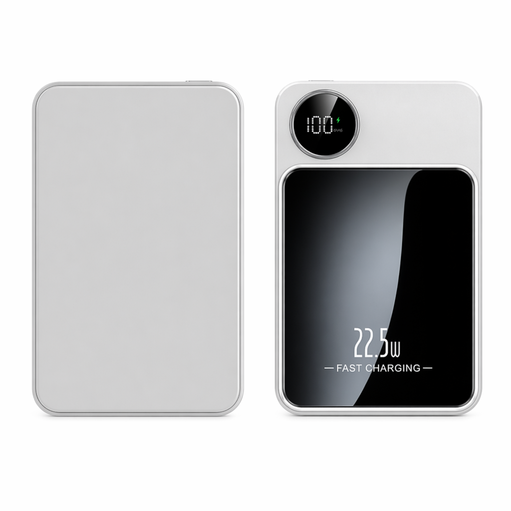 Magnetic Wireless Portable Power Bank - 10000 mAh for iPhone Compatibility White
