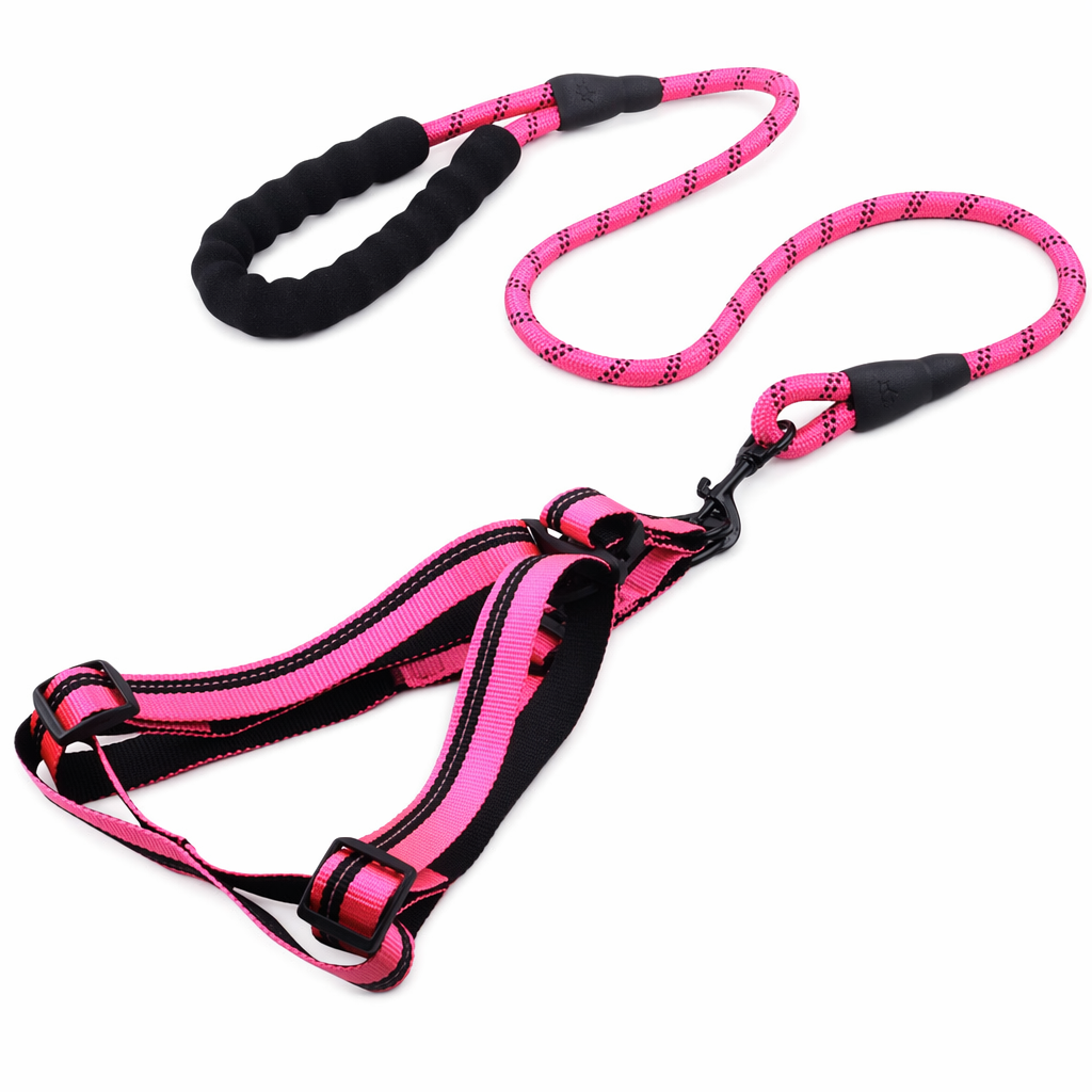 Padded Handle Comfort Dog Leash for Maximum Comfort PINK