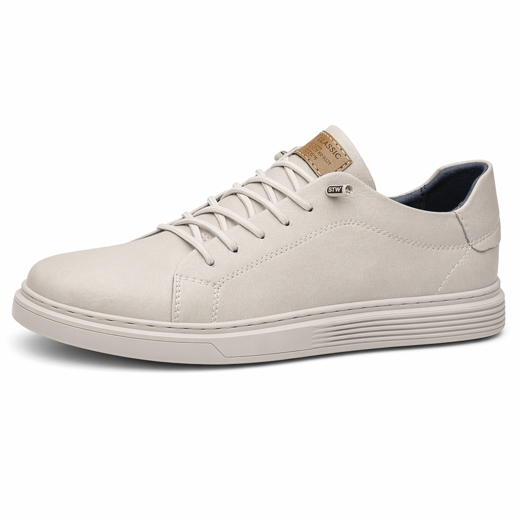Lace Up Leather Shoes for Men White