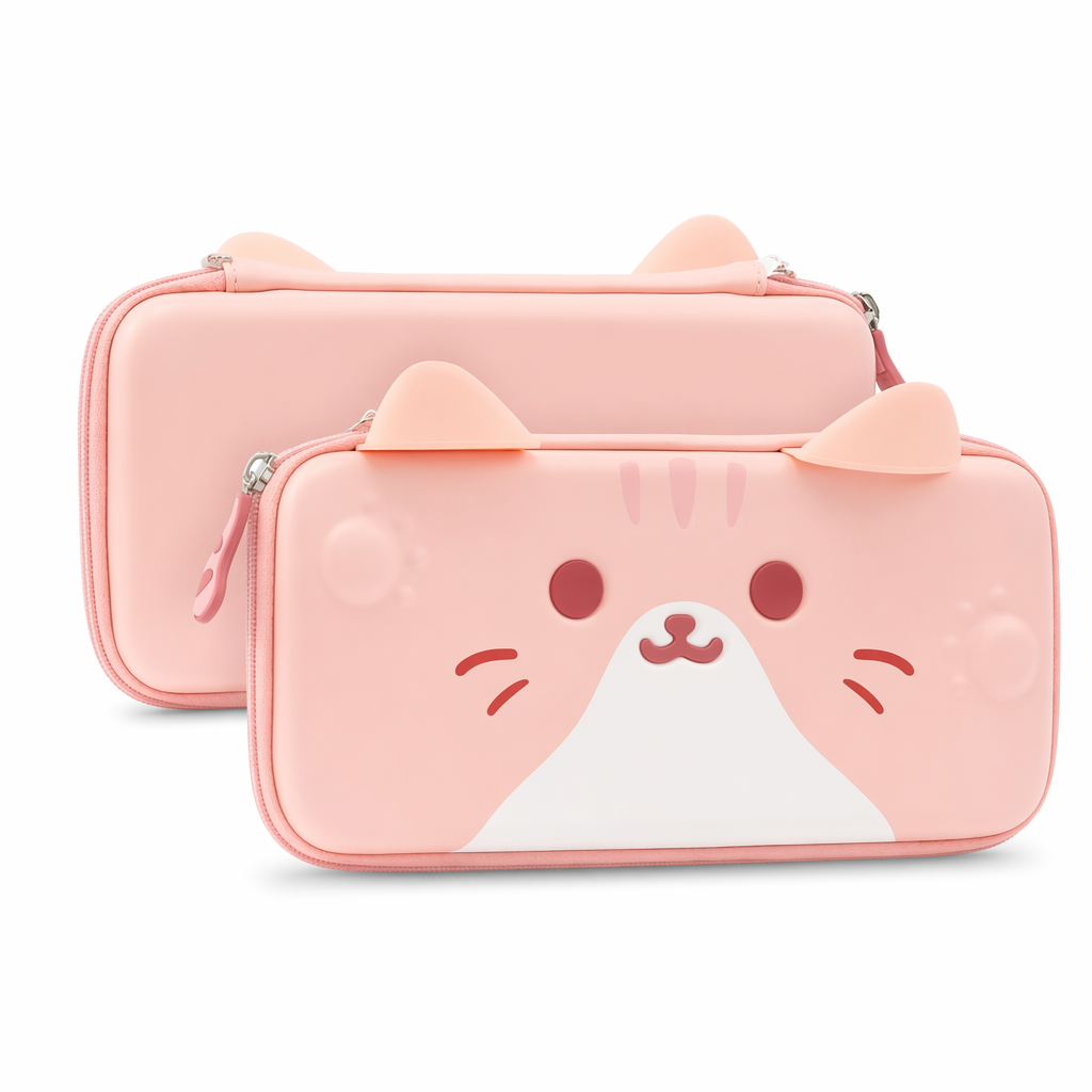Cute Cat Nintendo Switch Case Pink