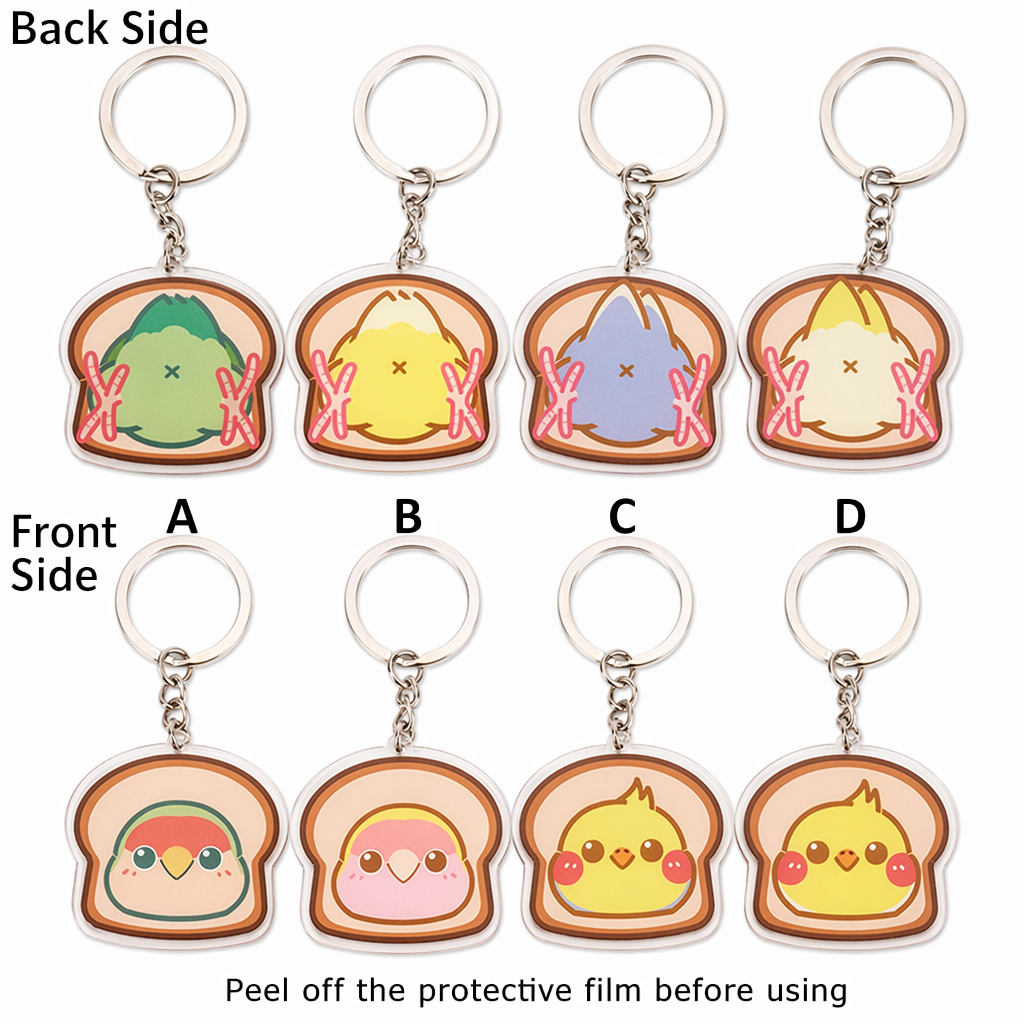Cockatiel Key Rings with Cute Design D