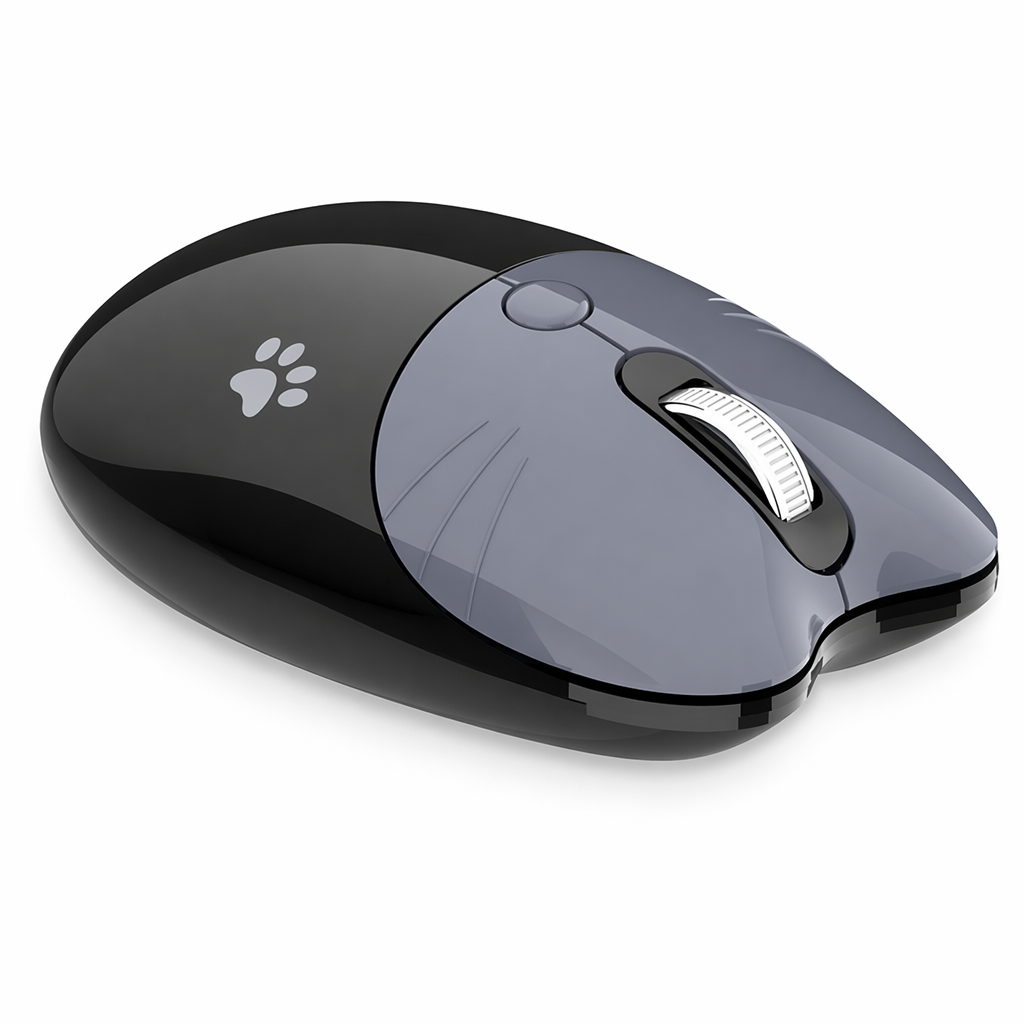 Cute Bluetooth Wireless Mouse in Pastel Black