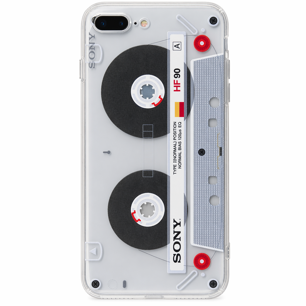 Cassette Phone Case with Retro Design Transparent