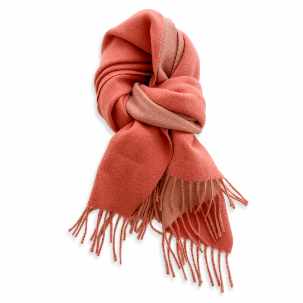 Soft and Cozy Two-Toned Wrap Scarf Coral