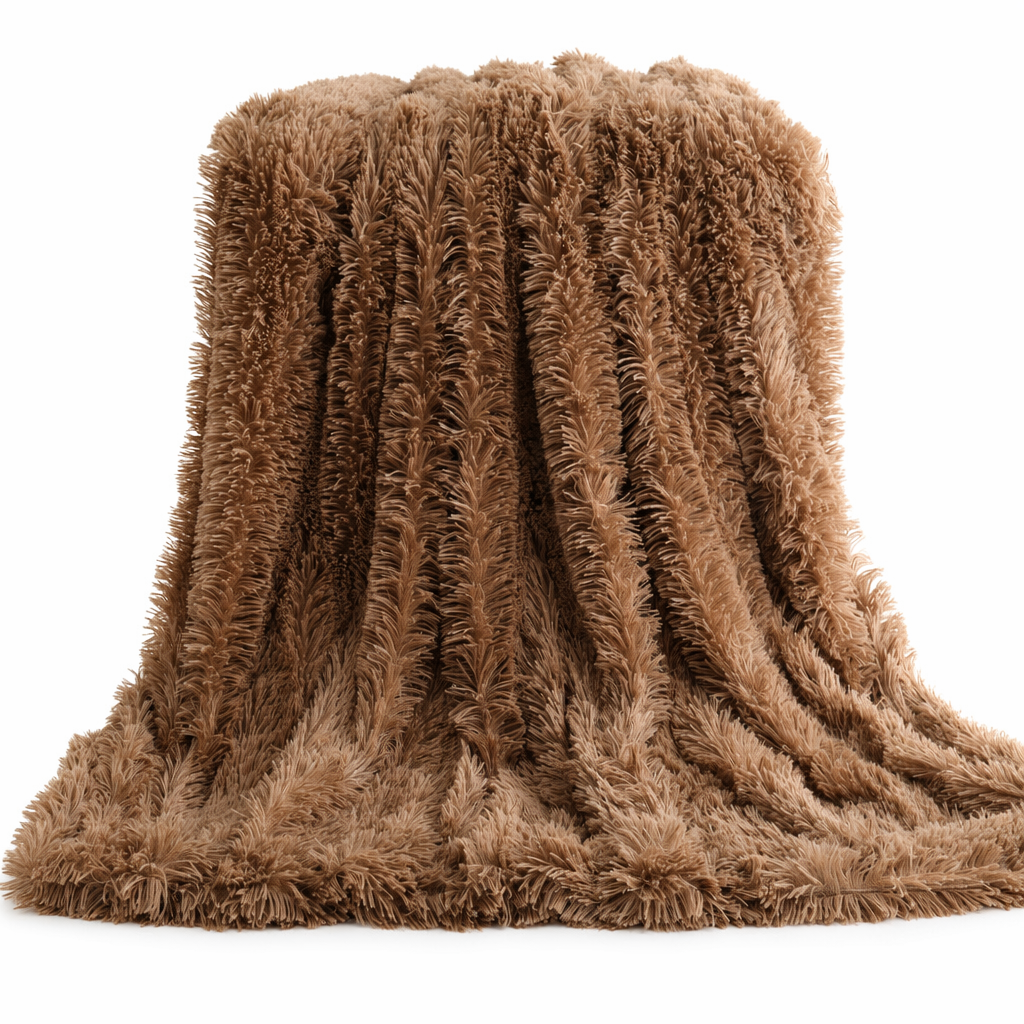Cozy Faux Fur Blanket for Ultimate Comfort COFFEE