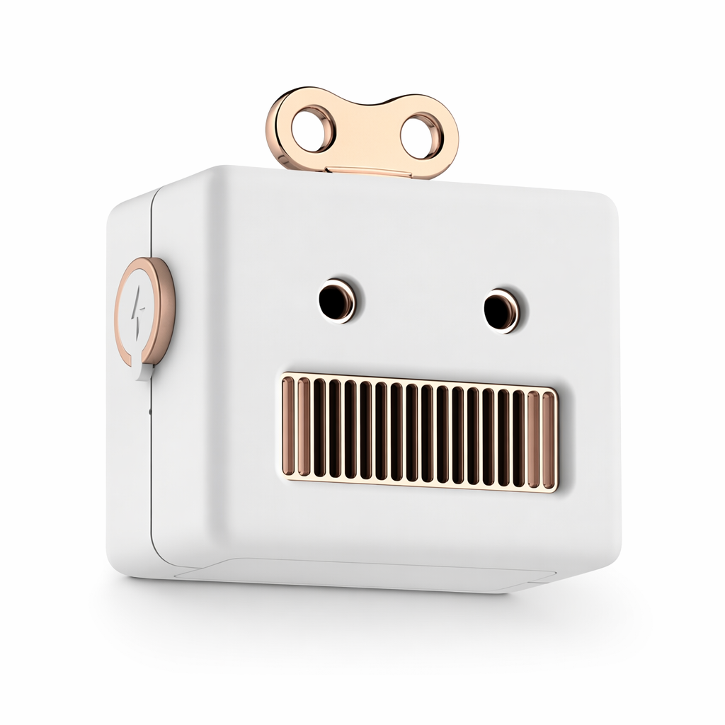 Mini Vintage Bot Wireless Speaker with Mic White