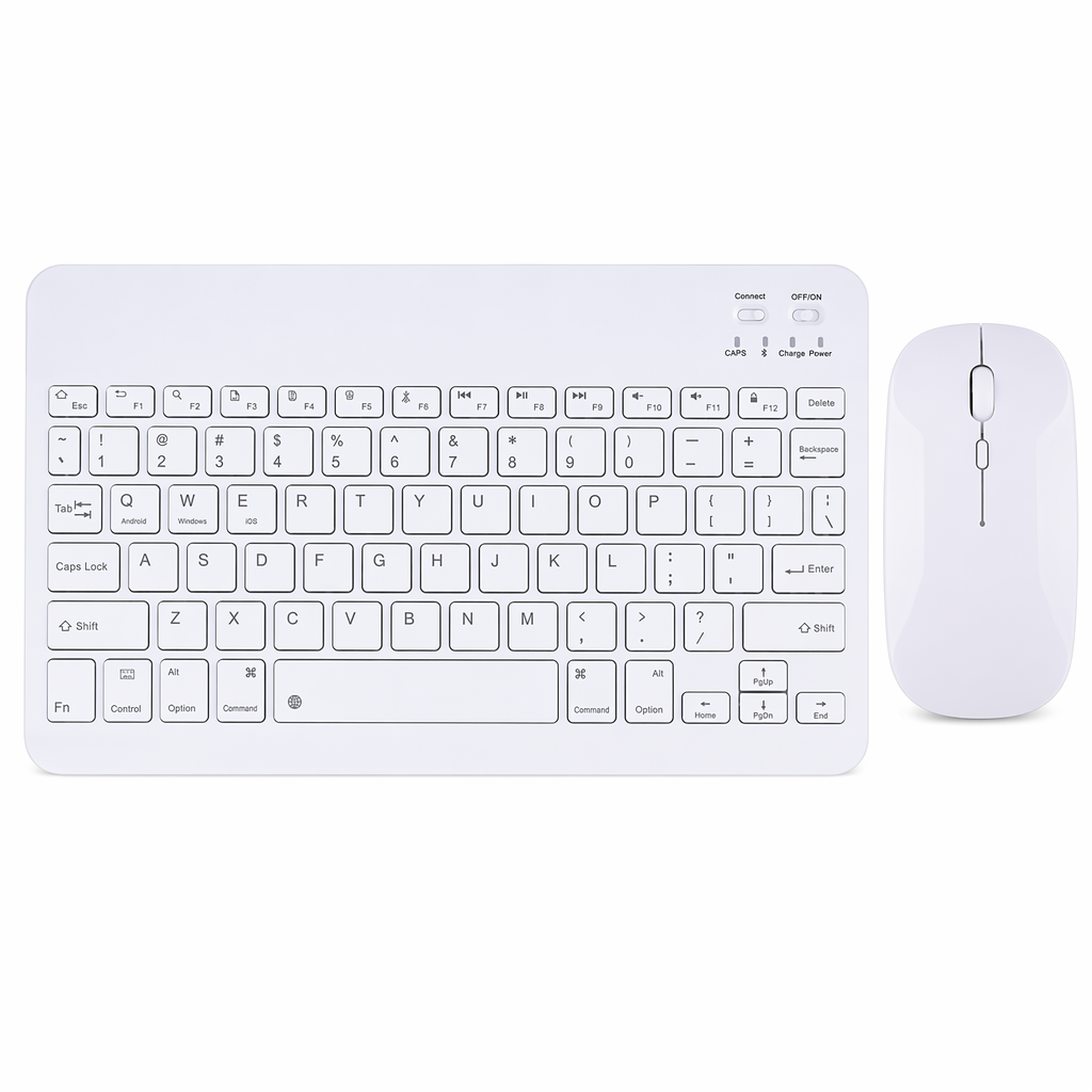 10" Wireless Bluetooth Keyboard and Mouse Set by "" White
