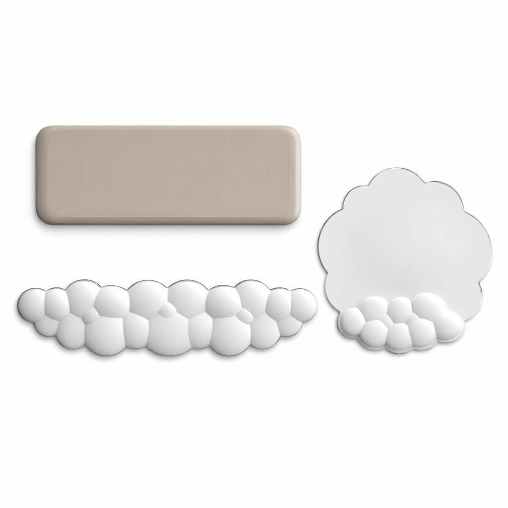 Memory Foam Mousepad with Wrist Support White