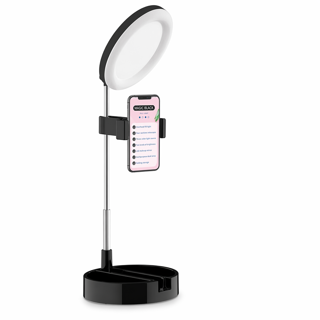 Portable Stand for Mobile Ring Light Black