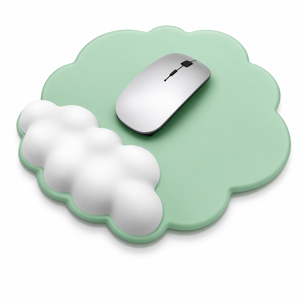 Cloud Mouse Pad with Wrist Support Lime