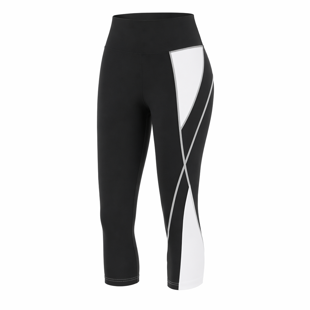 Bicolor Yoga Capris White
