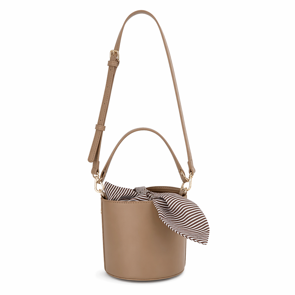 Inner Striped Bucket Bag Khaki