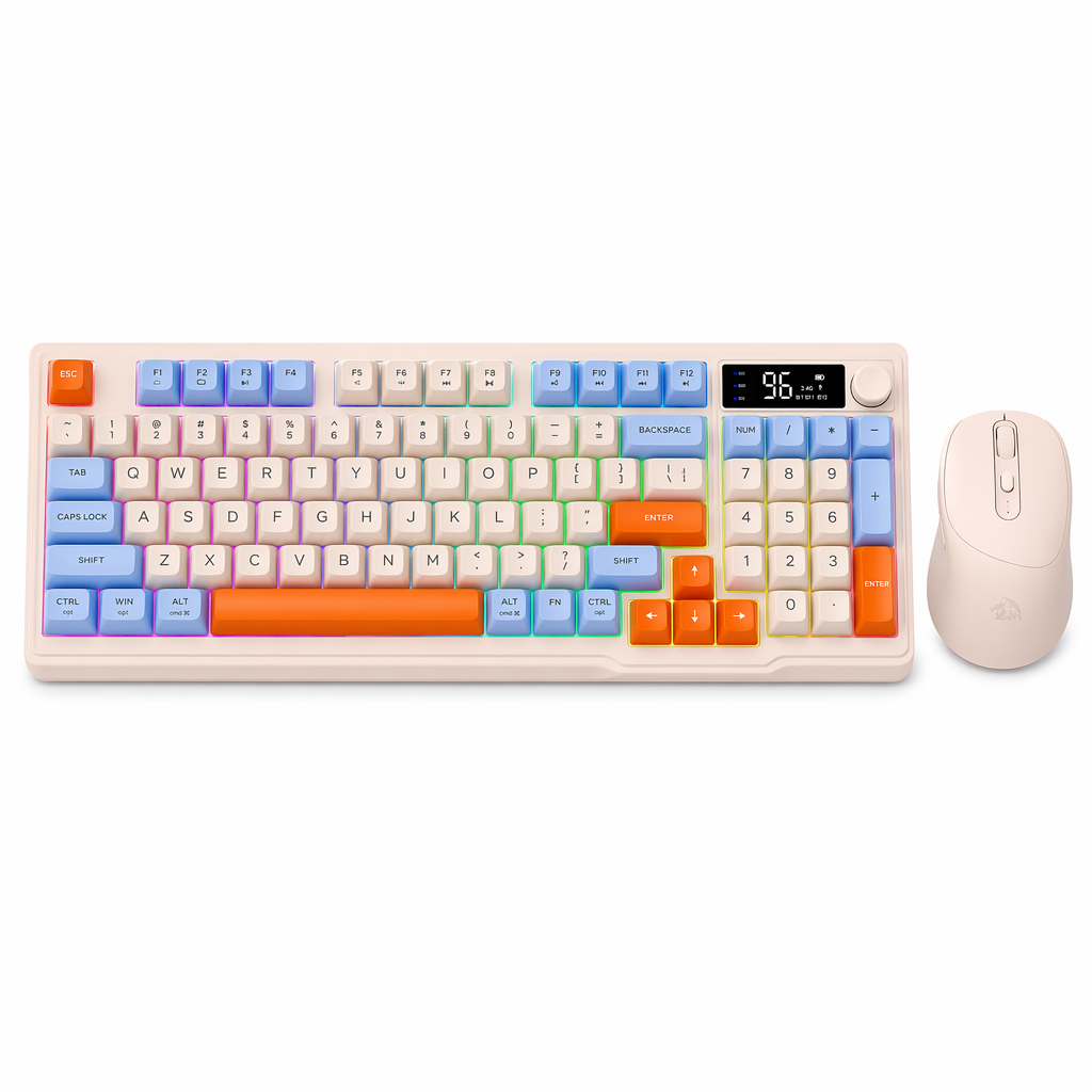 Wireless Keyboard and Mouse Set - Dragon Max 96 Bluetooth-Compatible Blue