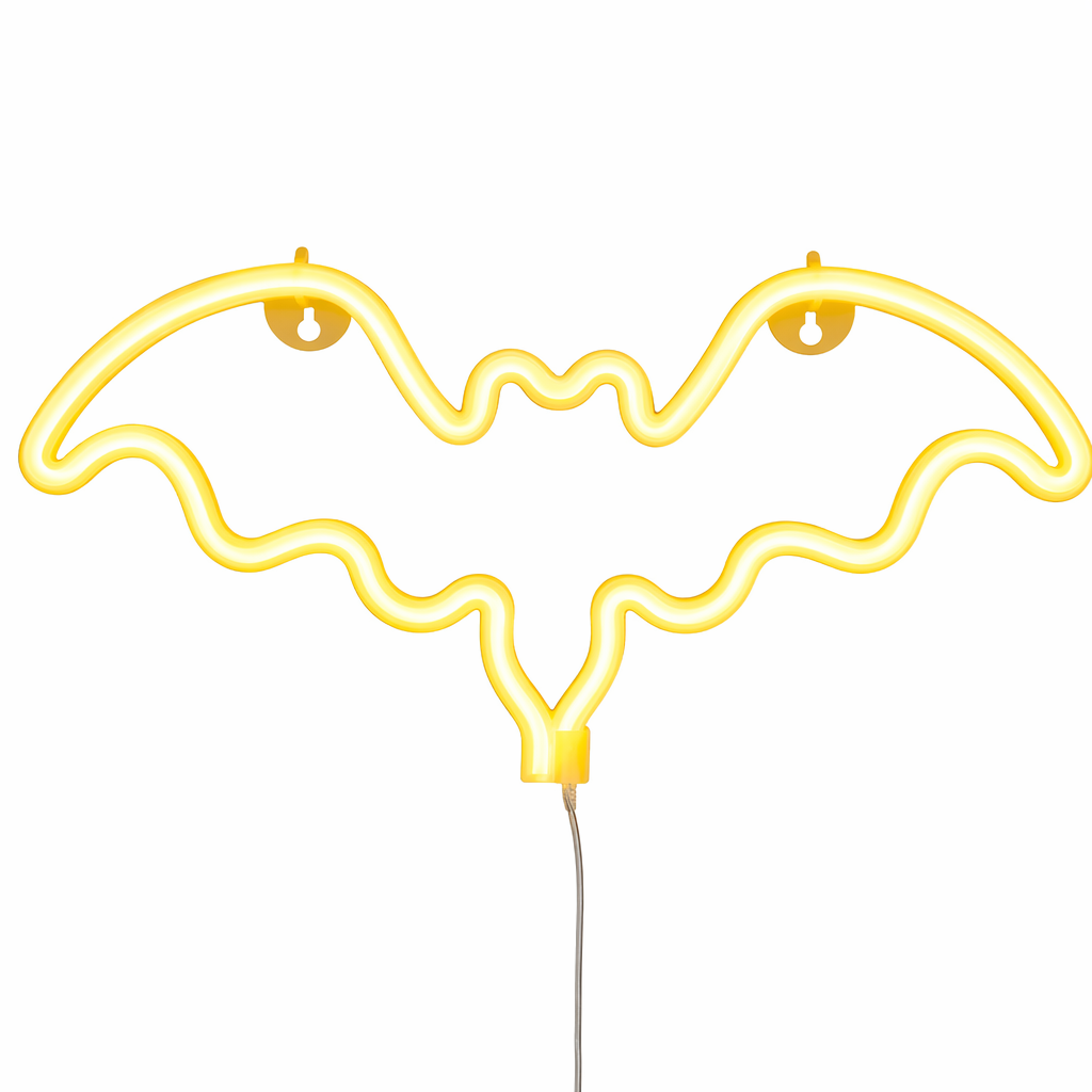 Bat Neon LED Sign: Nocturnal Elegance, Iconic Design Yellow