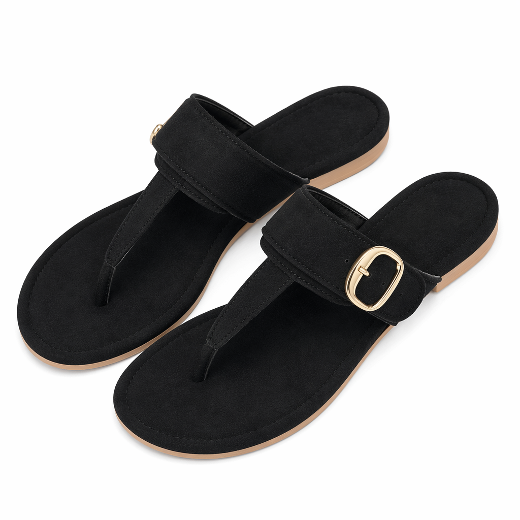 Buckled Women's Flip-Flops White