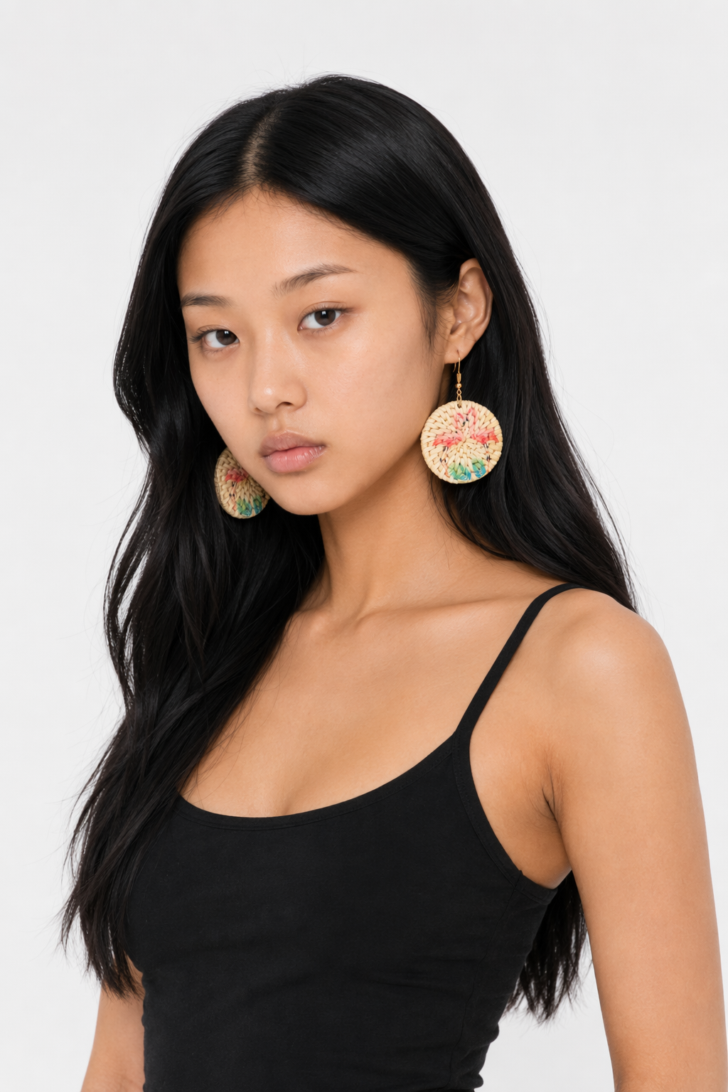 Rattan Flamingo Dangle Earrings Default