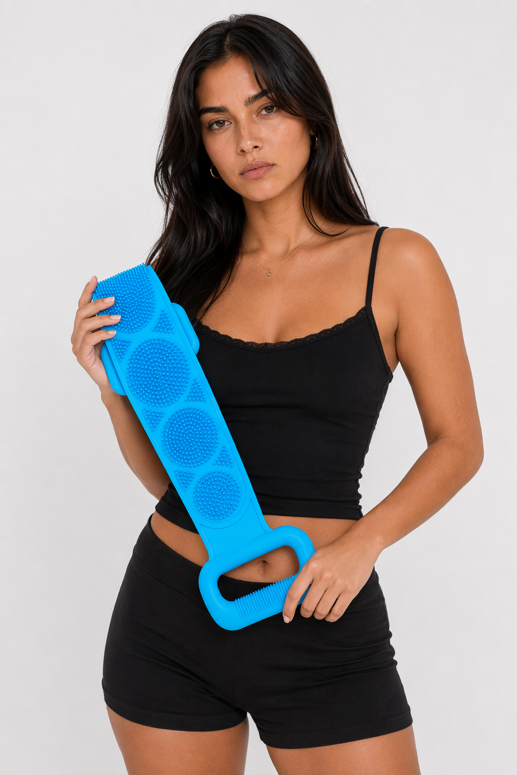 Silicone Scrubbing Belt for Exfoliating the Body Blue
