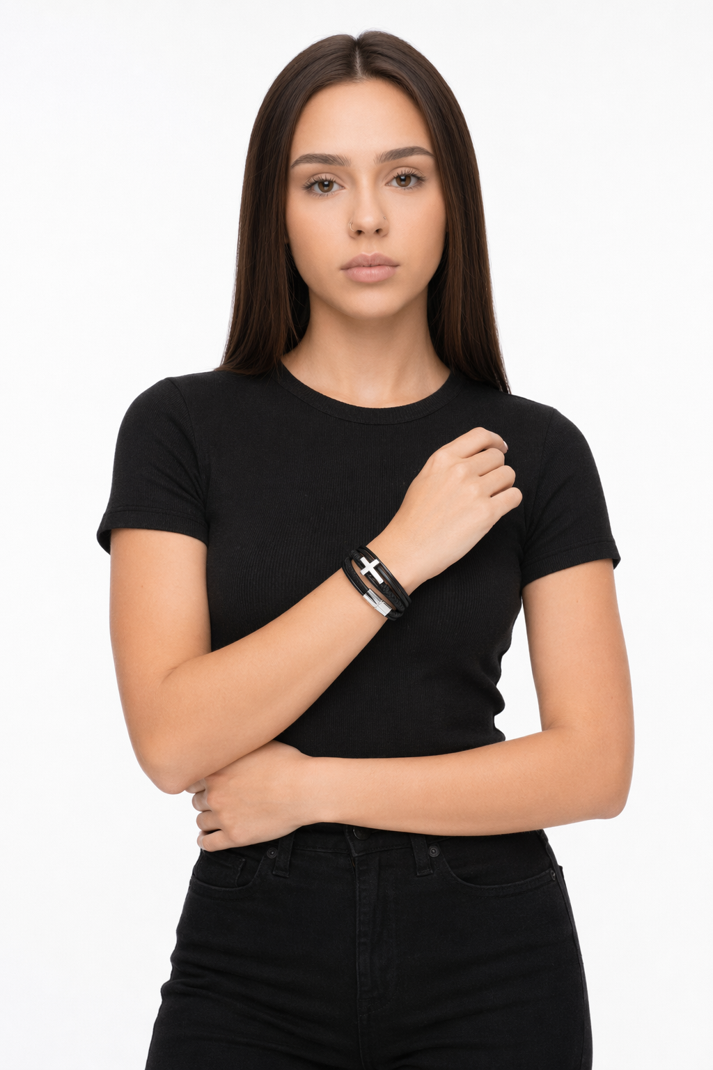 Vegan Leather Bracelet with a Layered Appearance 3