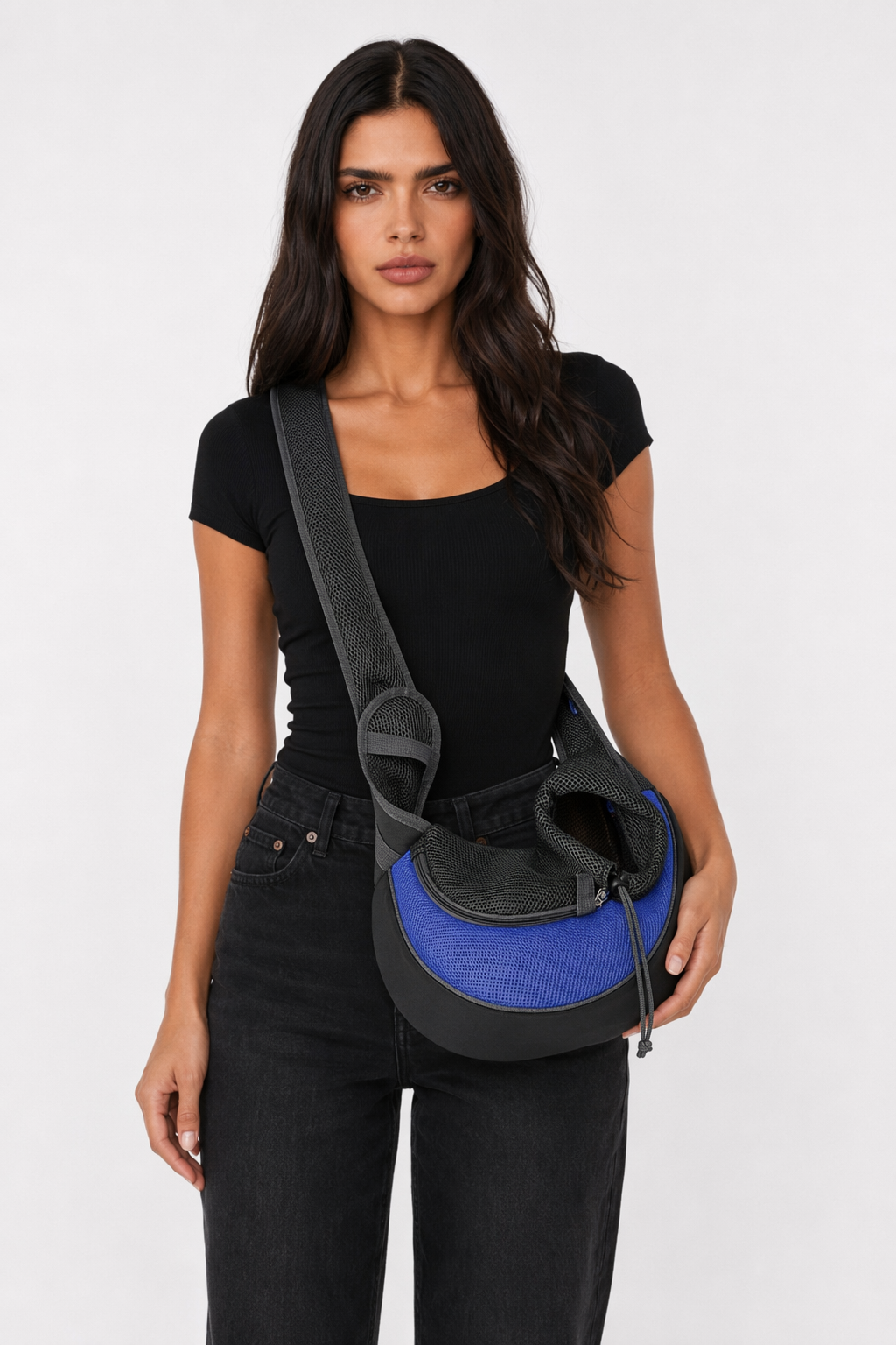 Travel Shoulder Bag for Small Dogs or Cats Blue