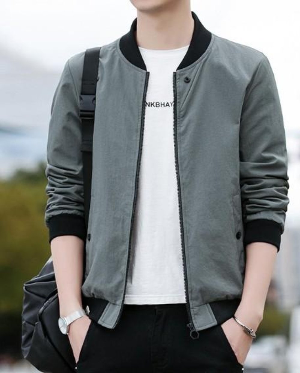 Core Meaning Clear: Men's Windproof Bomber Coat