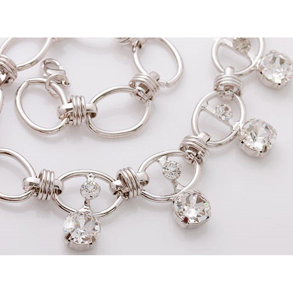 Crystal Silver Chain Necklace by Alana