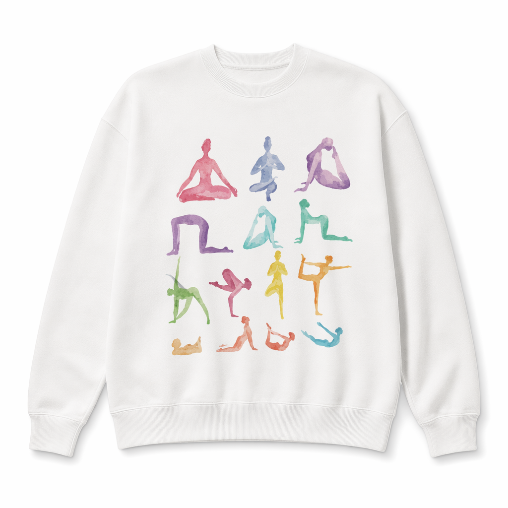Yoga-Inspired Pullover Sweatshirt White