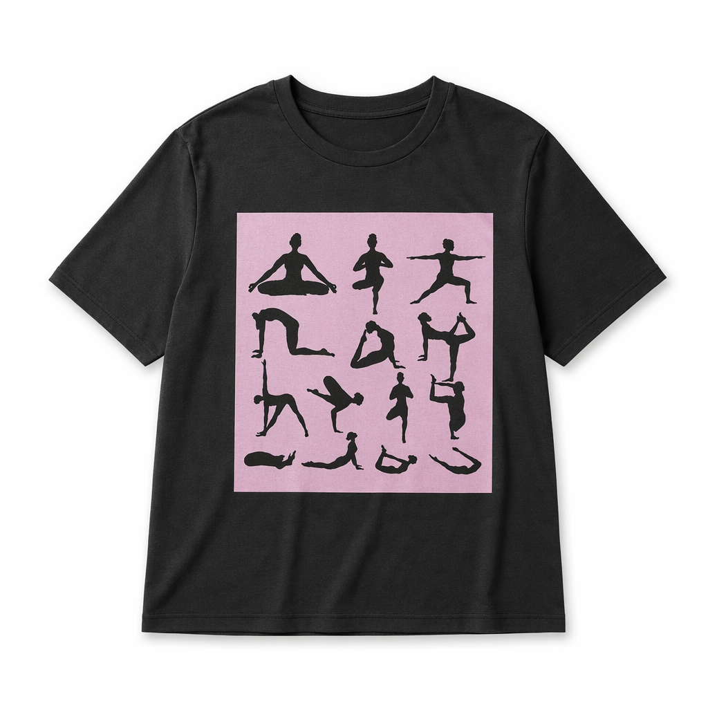 Yoga Haven Printed Tee Black