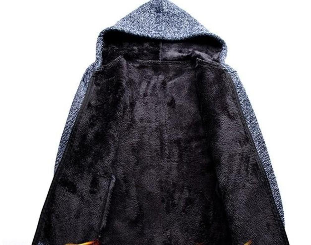 Gray Hooded Zip Jacket for Men