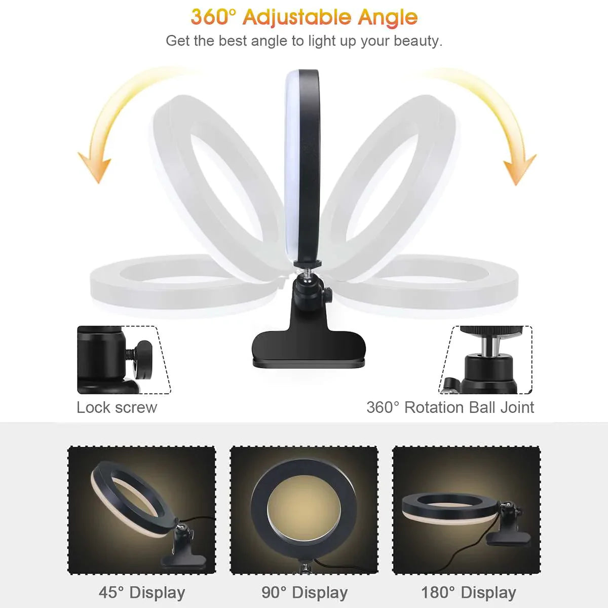 LED Ring Light Stand with Clip - The Ultimate 2-in-1 Lighting Solution