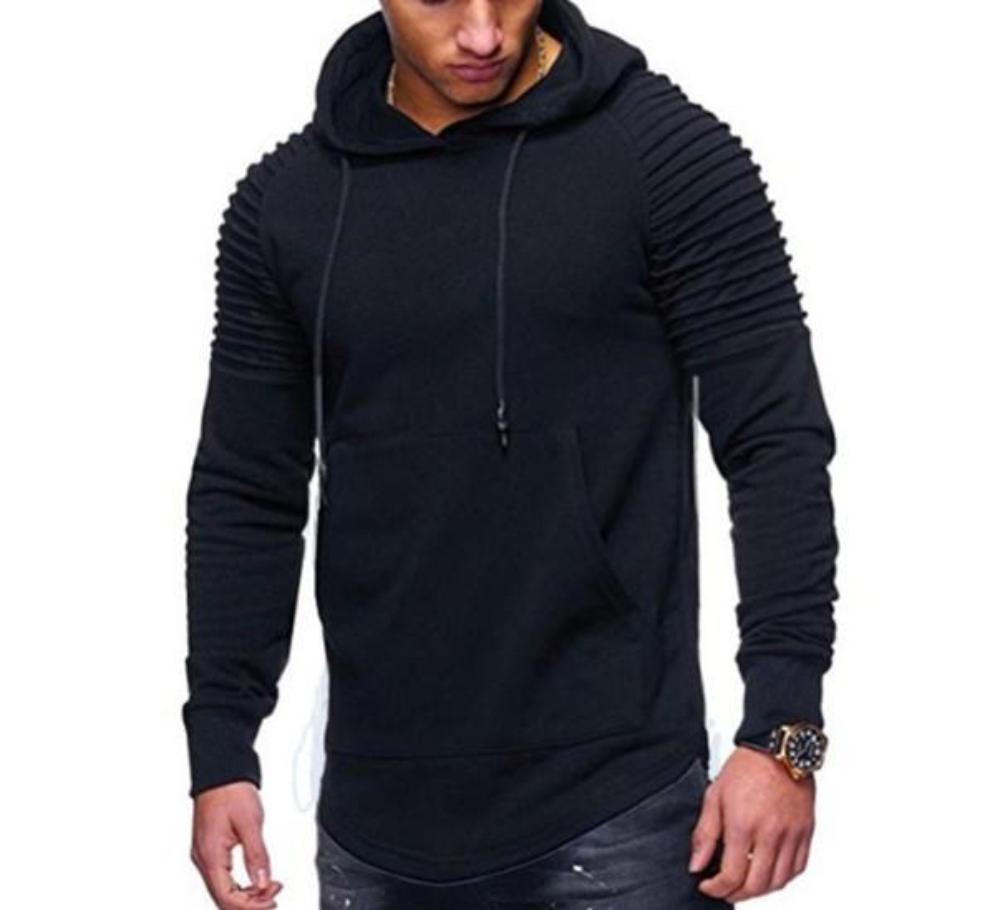 Slim Fit Biker Hoodie for Men in Light Gray