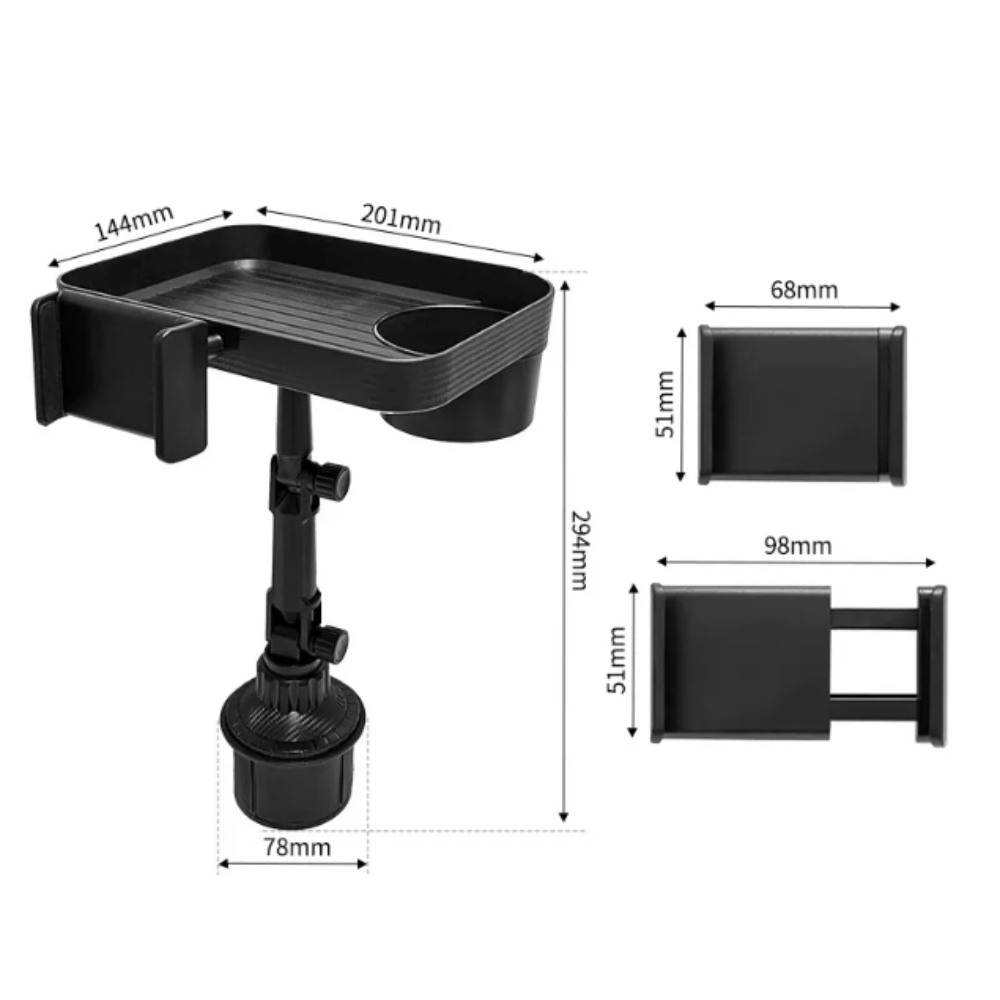 Rotating Car Drink and Snack Tray - 360-Degree Swivel