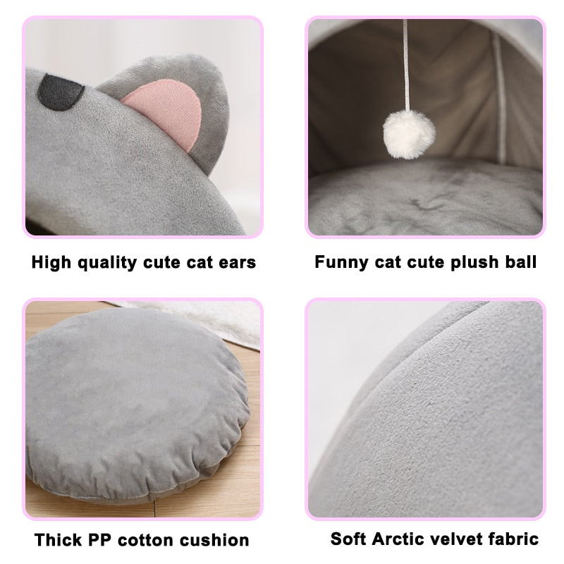 Pet House with Charming Feline Mouth Design
