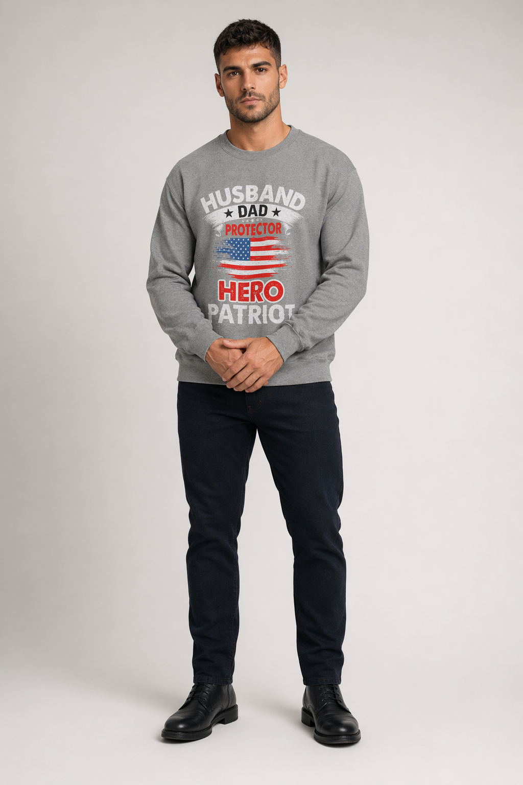 Protector Crewneck Sweatshirt - Ideal for Husbands and Dads Sport Grey