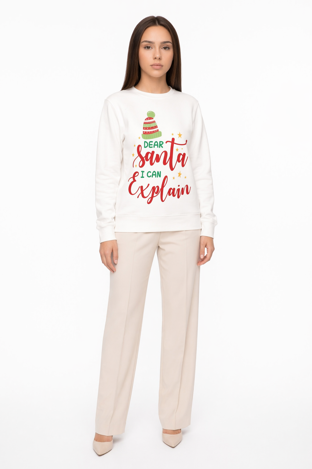 Santa I Can Explain Women's Sweatshirt White