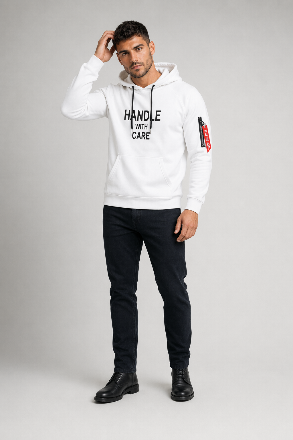 Street Style Hoodie for Men White