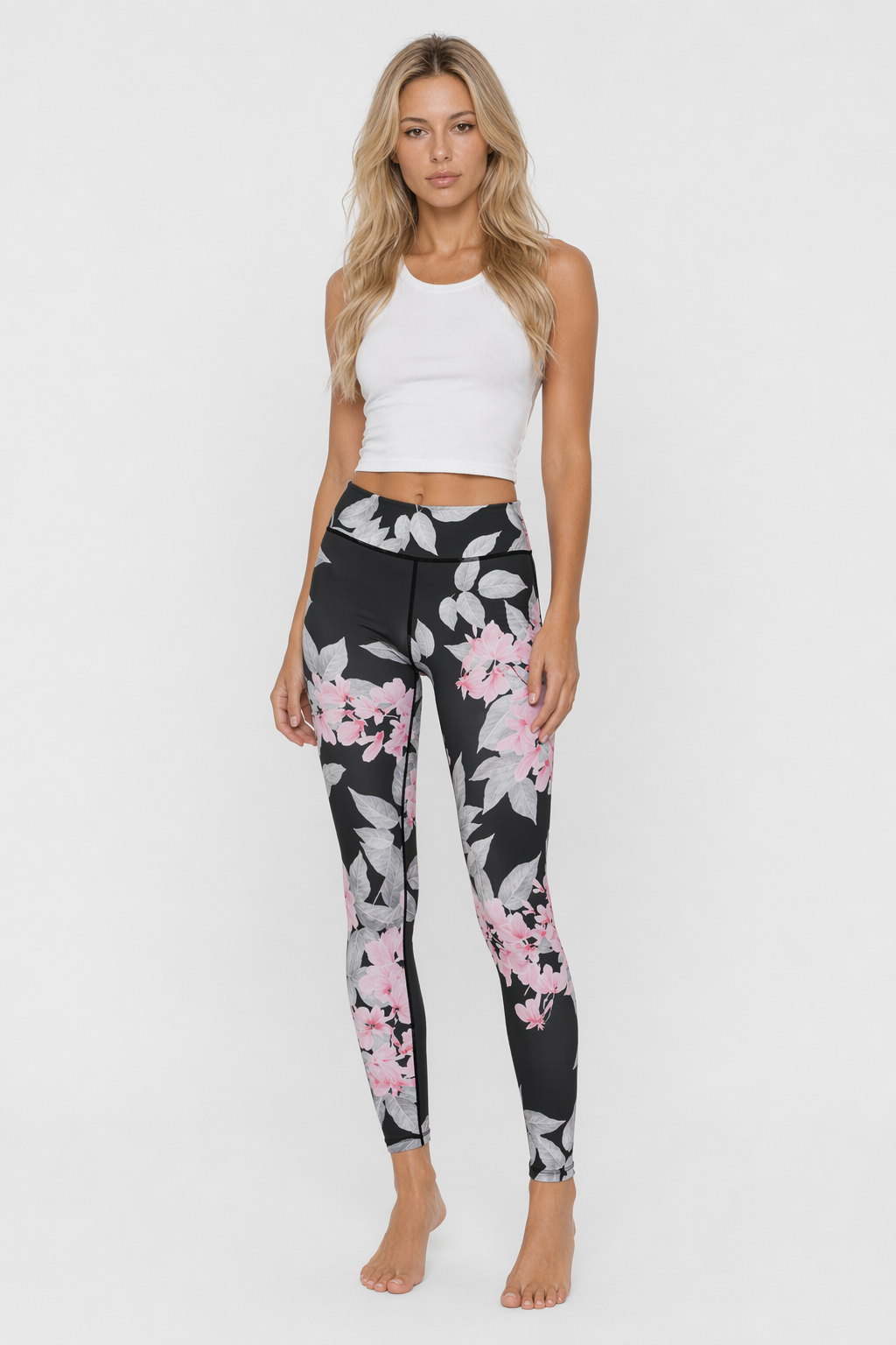 Compression Yoga Leggings with Slim Fit and High Waist Black