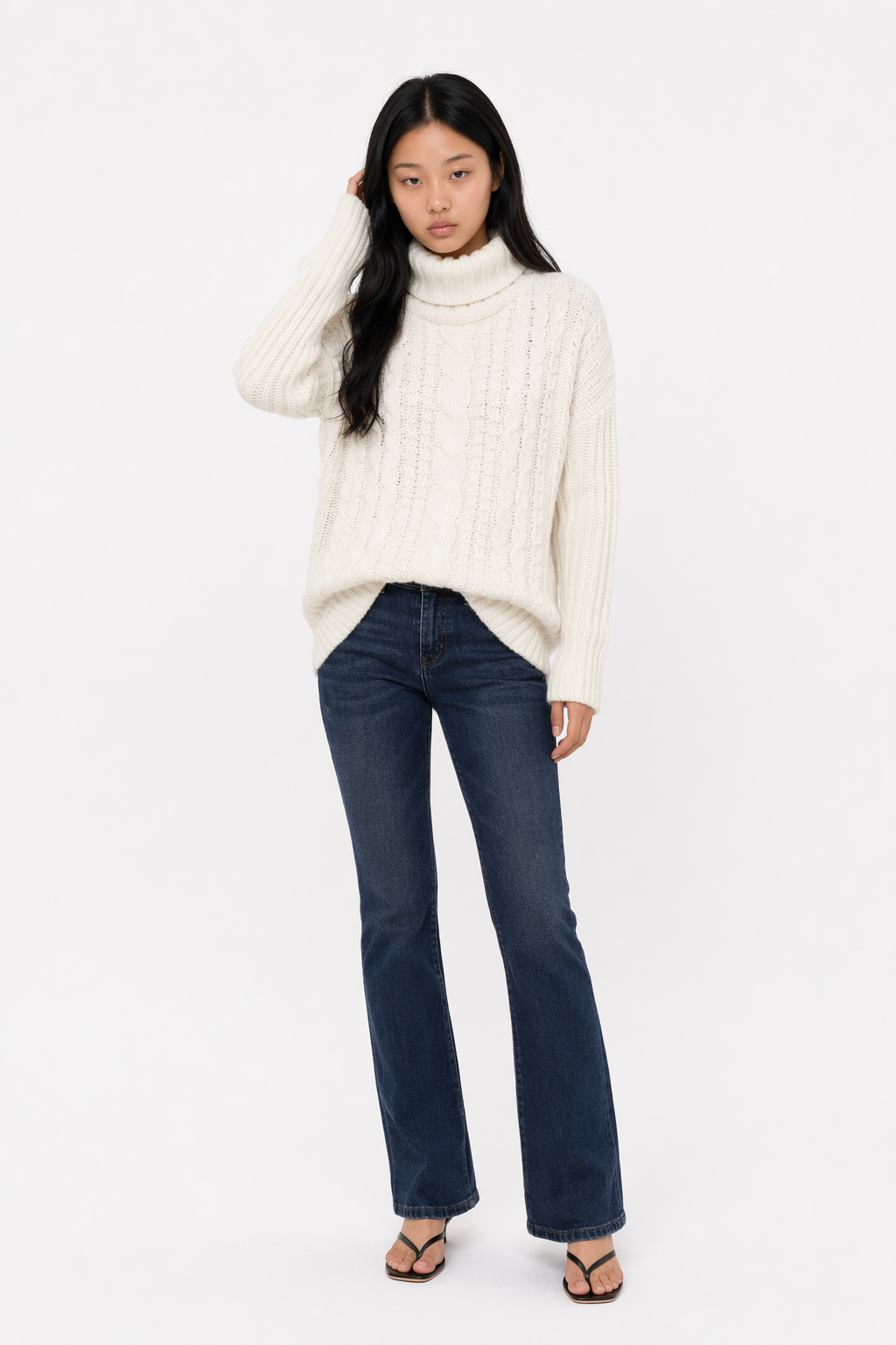 Turtle Neck Women's Sweater - Timeless and Elegant Off White