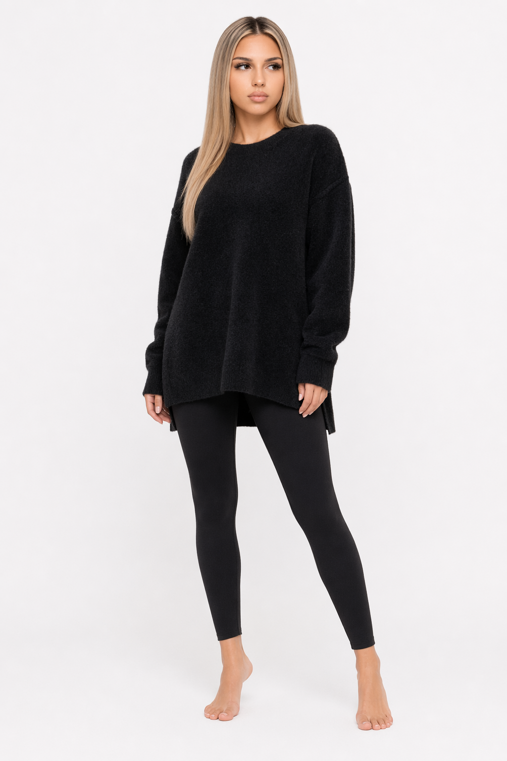 Cozy Relaxed Sweater Black