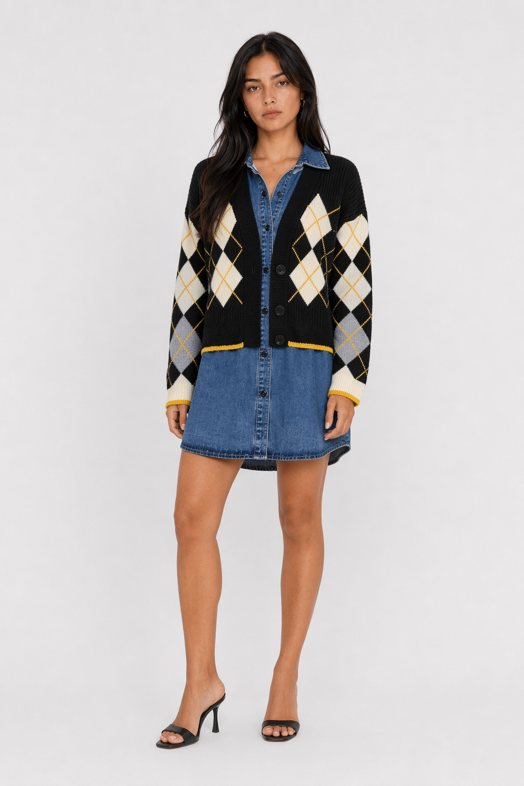 Layered Denim Shirt Dress for Women: Achieve the Perfect Look Yellow