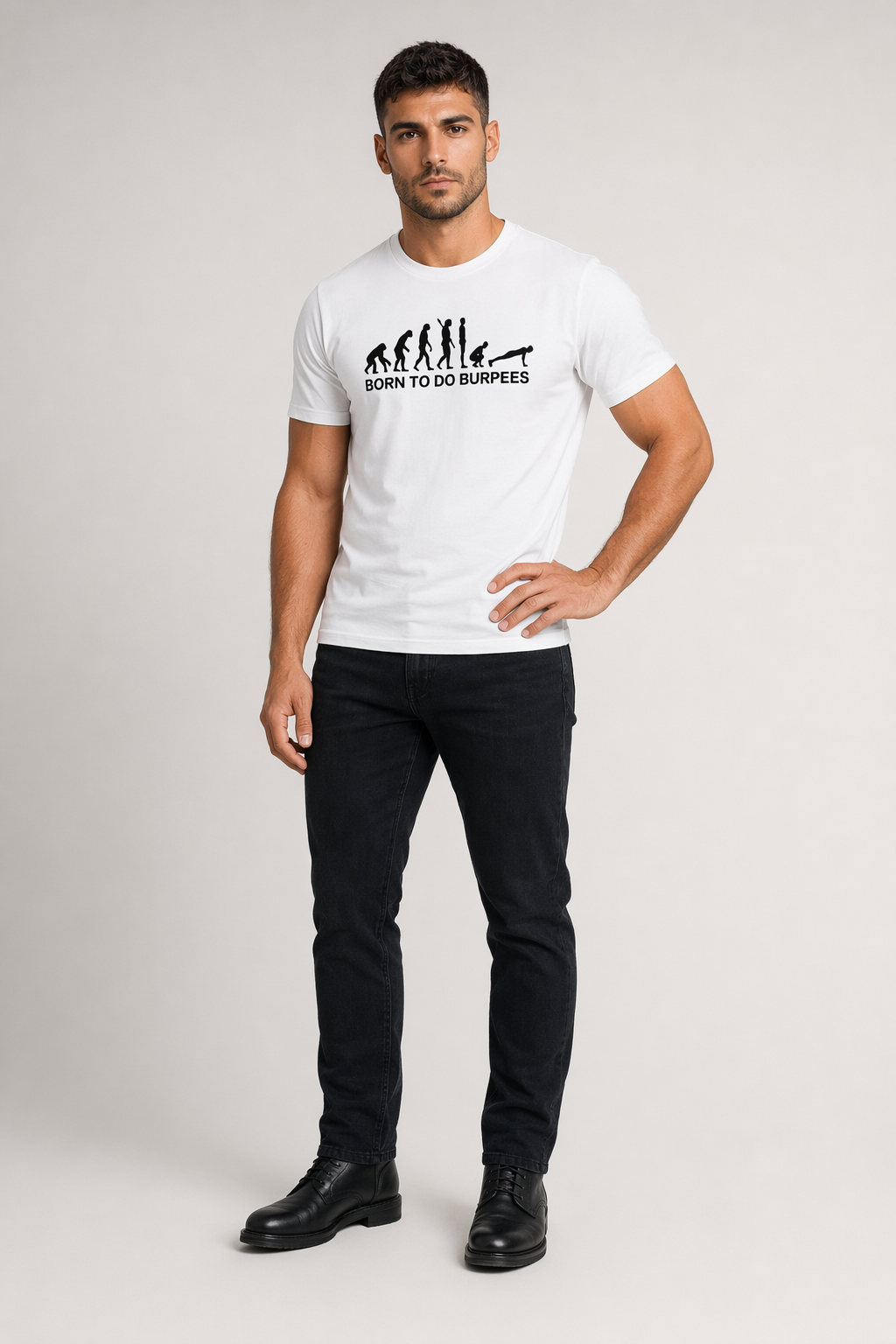 Men's Logo T-Shirt for Burpee Exercise White
