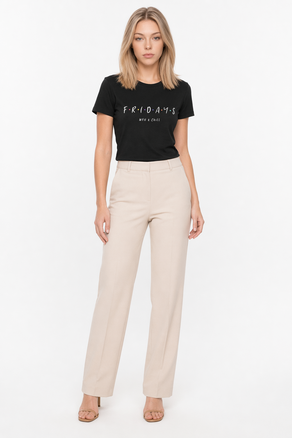 Friday Women's Short Sleeve Jersey Tee for Work from Home and Relaxation Asphalt