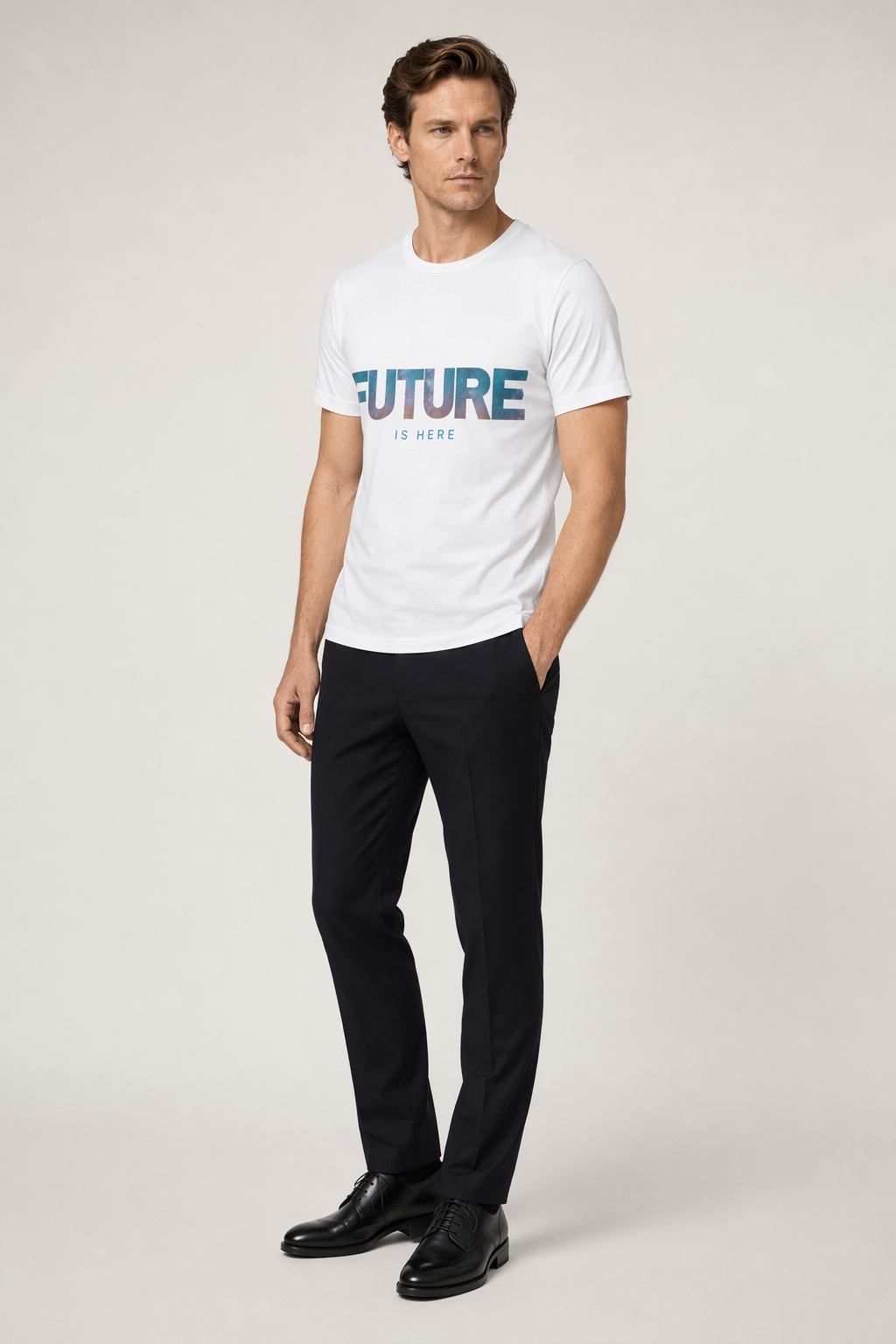 Men's Logo T-Shirt: Embrace the Future White