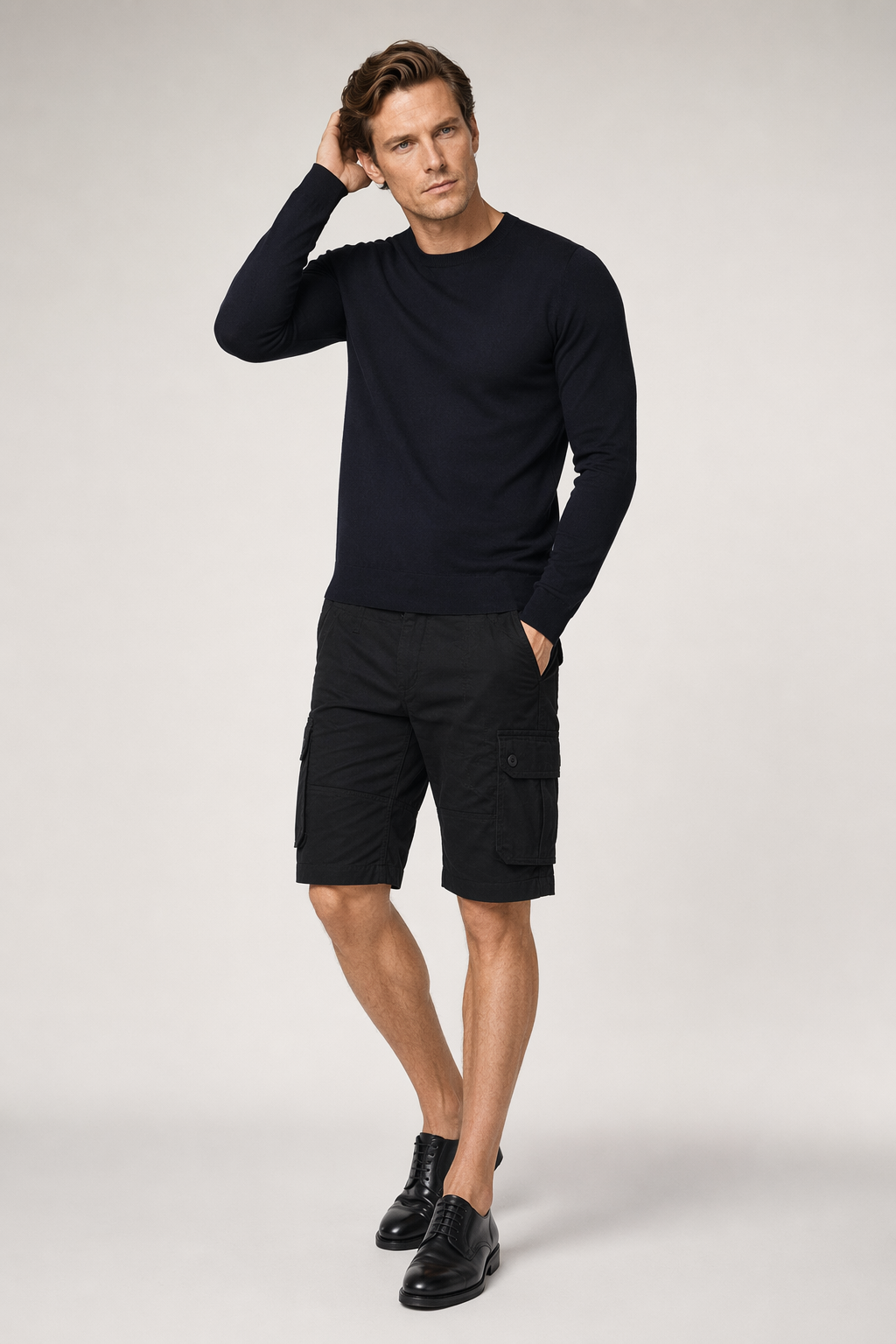 Casual Shorts with Multiple Pockets for Men Black