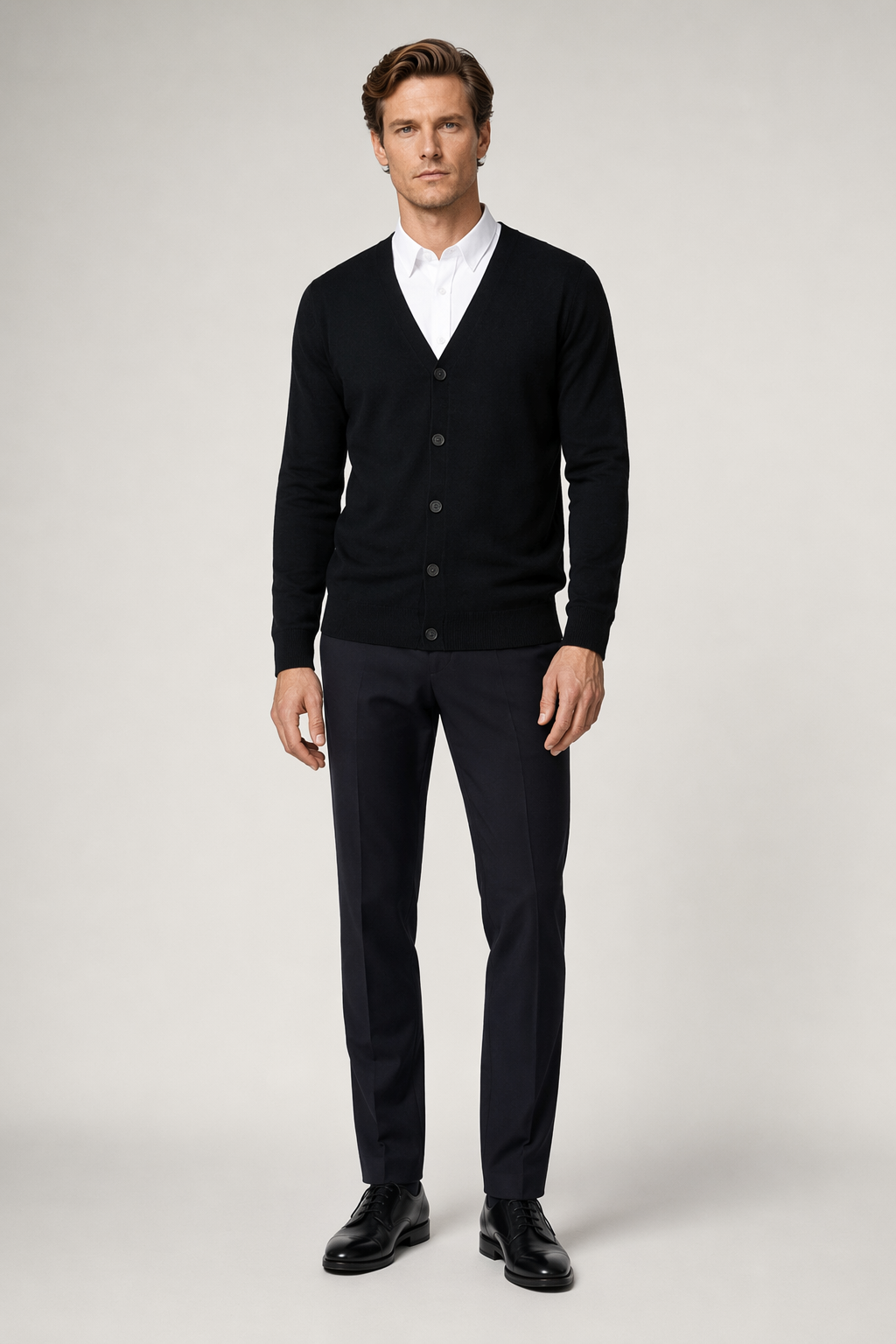 Everyday Men's Knitted Button-Up Cardigan Black