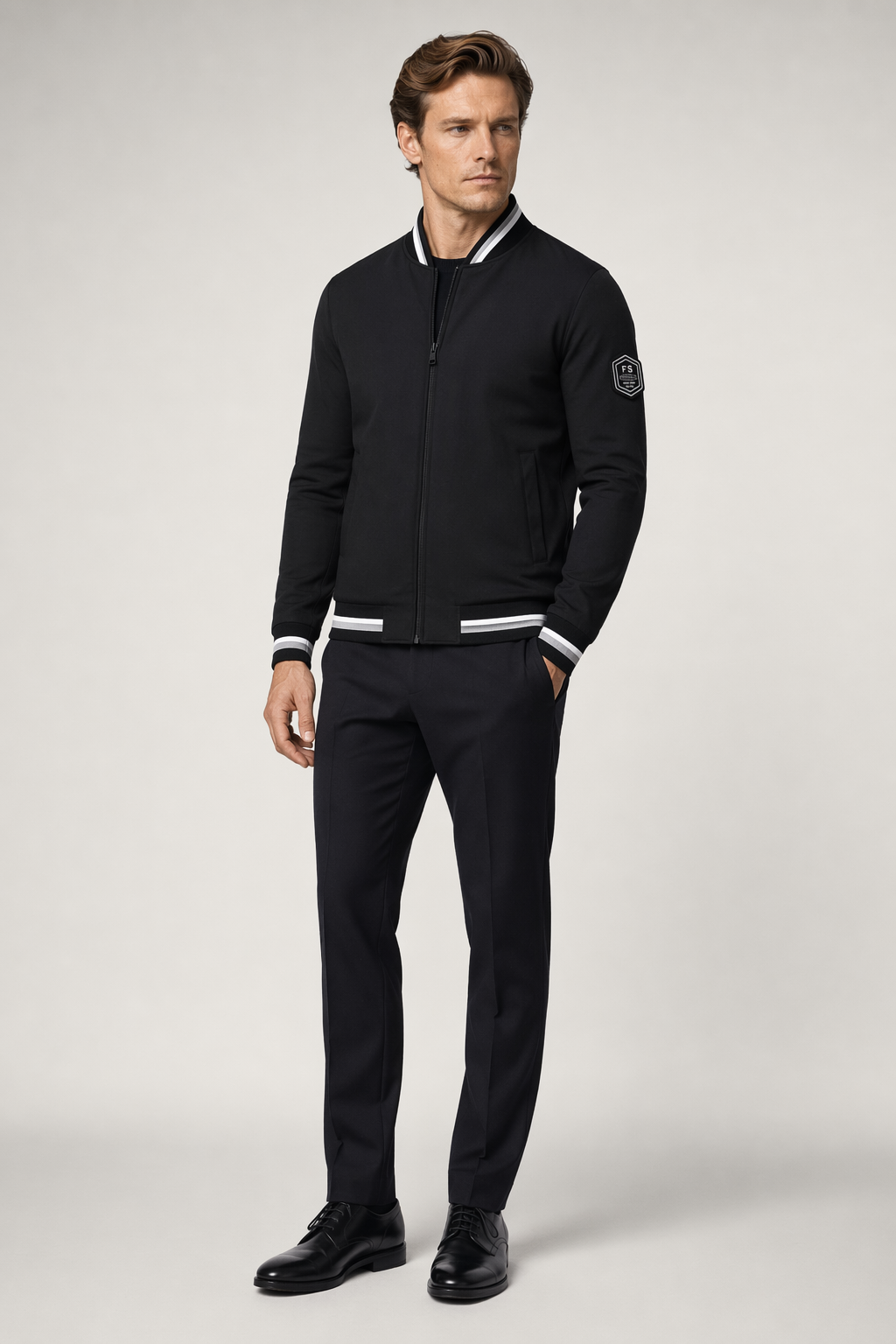Men's Inner Layer Insulated Baseball Jacket Black