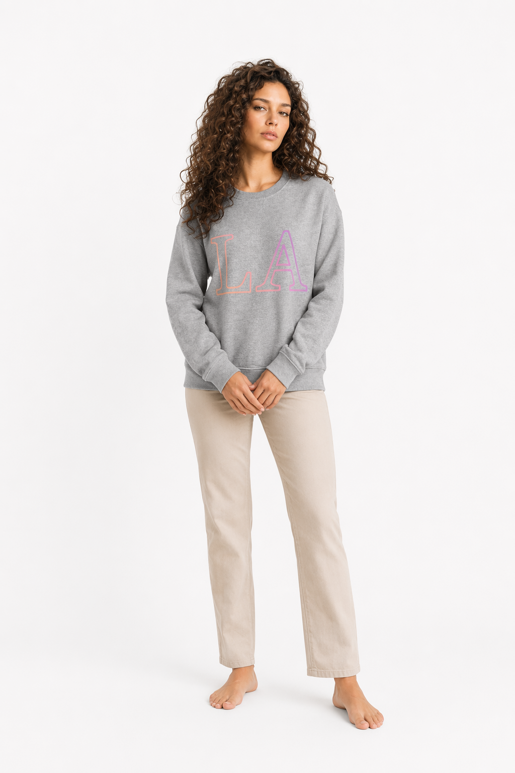 Gradient Crewneck Sweatshirt for Women Sport Grey