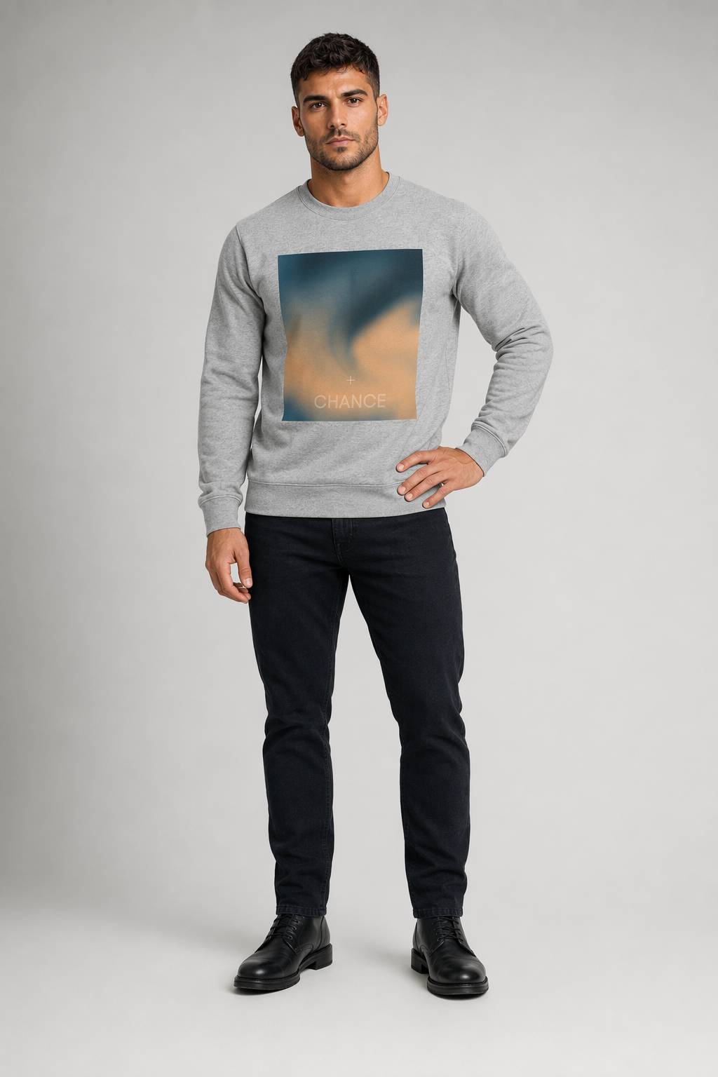 Gradient Swirl Men's Pullover Sport Grey