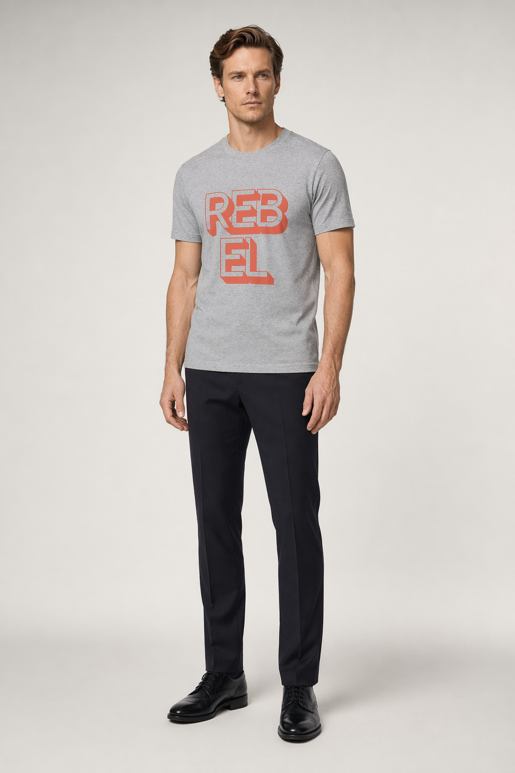 Rebel Logo Tee for Men Sport Grey