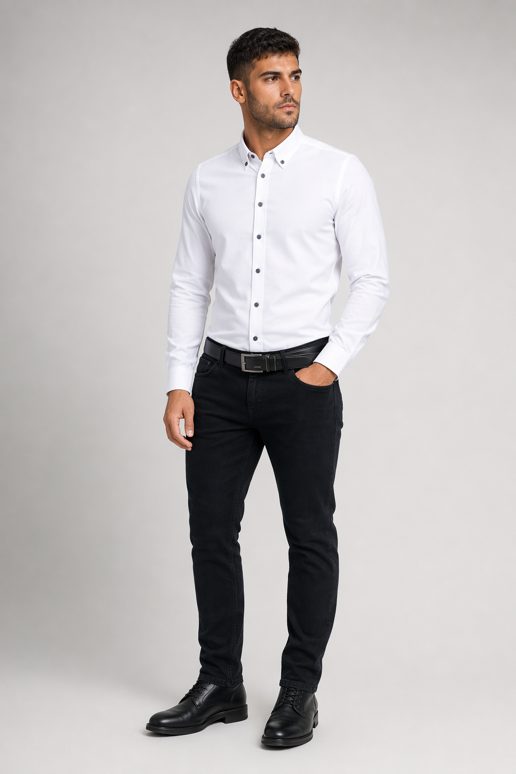 Long Sleeve Oxford Shirt for Men - Updated Title White
