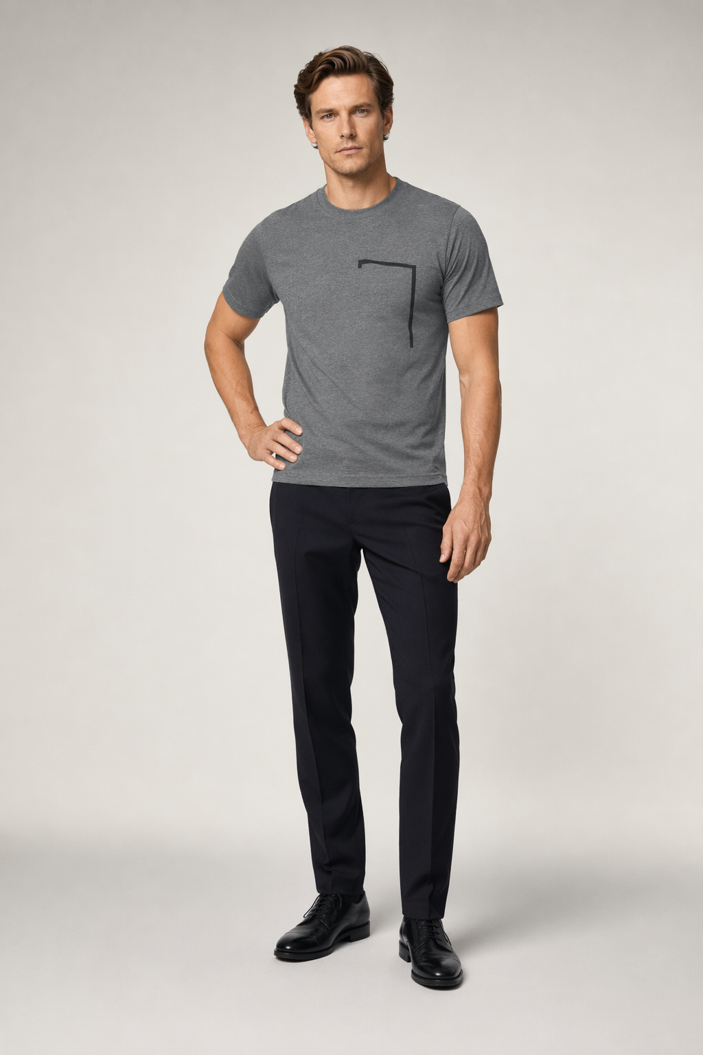 Angle Shaped Men's Tee: A Unique Twist to Your Style Deep Heather